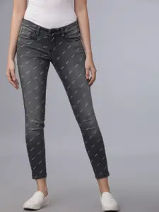 Tokyo Talkies Women Black & Grey Skinny Fit High-Rise Clean Look Jeans