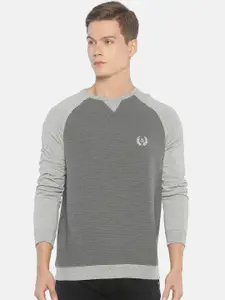 Steenbok Men Grey Solid Sweatshirt