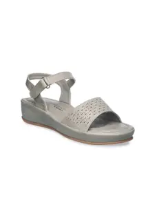 Khadims Women Grey Solid Sandals