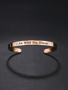 Yellow Chimes Rose Gold-Plated Engraved Kada Bracelet