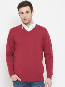Crimsoune Club Men Red Solid Pullover Sweater