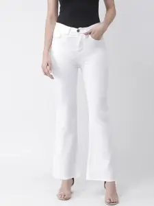 KASSUALLY Women White Wide Leg Mid-Rise Clean Look Jeans