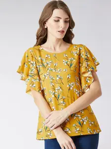 Miss Chase Women Yellow Printed Top