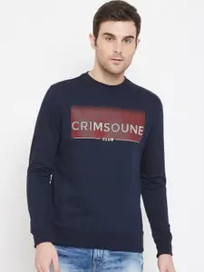 Crimsoune Club Men Navy Blue Printed Sweatshirt