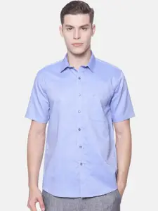Ramraj Men Blue Smart Slim Fit Solid Formal Shirt