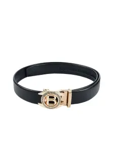 WINSOME DEAL Men Black & Gold-Toned  Solid Belt