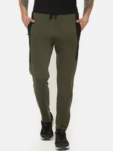 Dollar Men Olive Green Solid Athleisure Track Pants