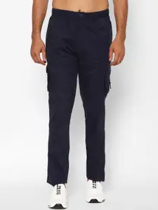 SAPPER Men Navy Blue & Navy Blue Regular Fit Solid Regular Trousers