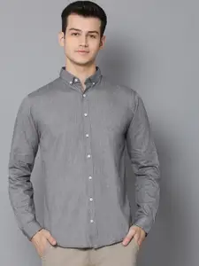 LINDBERGH Men Grey Slim Fit Solid Casual Shirt