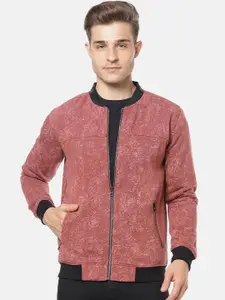 Campus Sutra Men Rust Red Solid Windcheater Bomber
