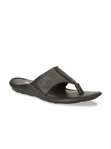 Bata Men Black Comfort Leather Sandals