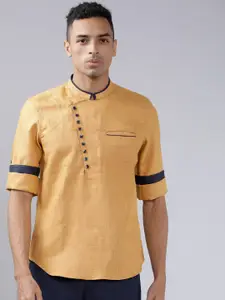 HIGHLANDER Men Mustard Yellow Slim Fit Solid Casual Shirt