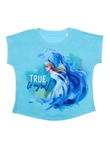 Disney by Wear Your Mind Girls Blue Printed Top