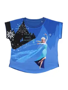 Disney by Wear Your Mind Girls Blue Elsa Printed Top