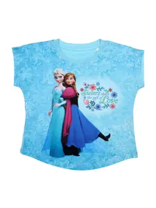 Disney by Wear Your Mind Girls Blue Printed Top