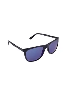 GIO COLLECTION Men Blue Lens & Black Wayfarer Sunglasses with UV Protected Lens GM6176C04