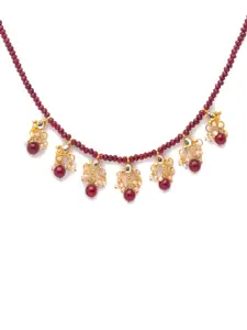 Globus Gold-Plated & Red Statement Necklace