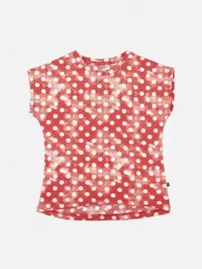 PROTEENS Girls Red Printed Round Neck T-shirt