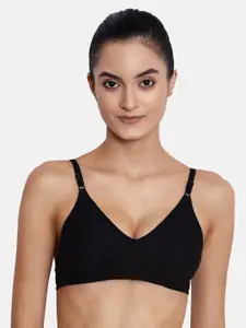 ABELINO Black Solid Non-Wired Non Padded T-shirt Bra NEWSEEMBLACK01