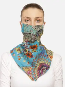 Anekaant Women Single 3-Ply Reusable Printed Cotton Scarf Style Fashion Mask