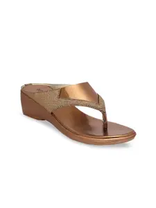 Butterflies Women Copper-Toned Solid Sandals