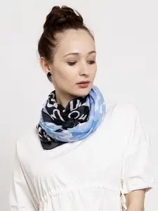 J Style Women Blue & Off-White Printed Scarf