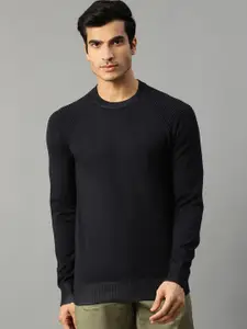 Matinique Men Navy Blue Solid Pullover Sweater