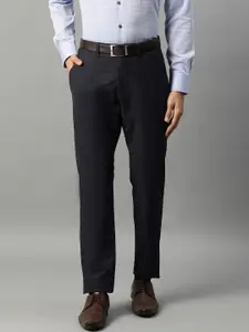 Matinique Men Blue Slim Fit Solid Formal Trousers
