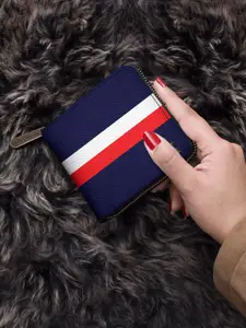 DailyObjects Women Blue & White Printed Zip Around Wallet