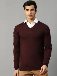 Matinique Men Maroon Solid Pullover Sweater