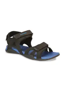 Power Men Black & Blue Solid Sports Sandals