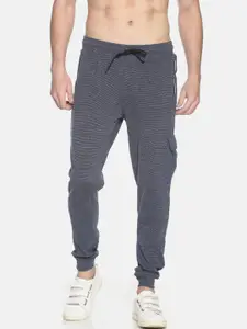 Campus Sutra Men Blue Solid Straight-Fit Track Pants