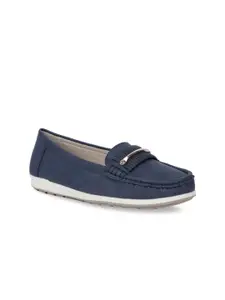 Bata Women Blue Solid Loafers