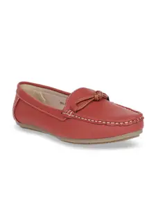 Bata Women Red Solid Loafers