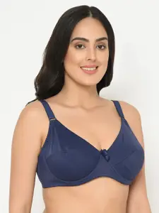 Curvy Love Plus Size Navy Blue Solid Underwired Lightly Padded Everyday Bra CL-06 NAVY-C20