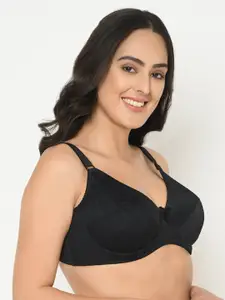 Curvy Love Plus Size Black Solid Underwired Lightly Padded Everyday Bra CL-06 BLACK-C20