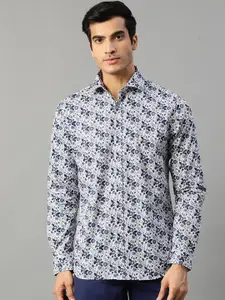 Matinique Men Navy Blue Slim Fit Floral Opaque Printed Casual Shirt