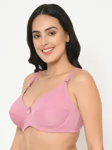 Curvy Love Plus Size Pink Solid Underwired Lightly Padded Everyday Bra CL-06 PINK-C20