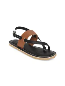 Tiber Taber Boys Black & Brown Comfort Sandals