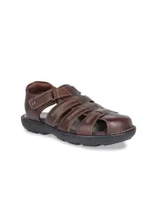 Hush Puppies Men Brown Leather Sandals