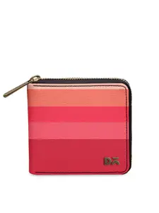 DailyObjects Women Pink Striped Zip Around Wallet