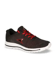 Power Men Black & Red Textile Running Shoes