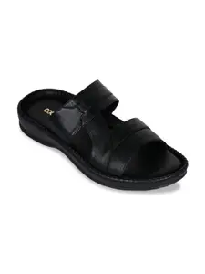 Liberty Men Black Solid Comfort Sandals