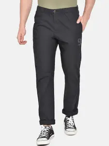 beevee Men Black Solid Straight-Fit Track Pants