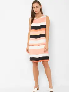 Allen Solly Woman Multicoloured Striped A-Line Dress