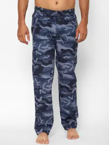 SAPPER Men Blue Camouflage Printed Lounge Pants