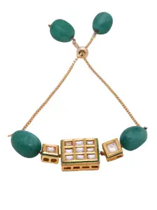 Shoshaa Green Gold-Plated Handcrafted Wraparound Bracelet