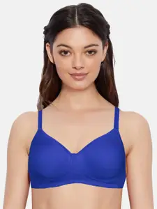 Enamor Blue Non-Wired Non Padded High Coverage Cooling Tshirt Bra A042