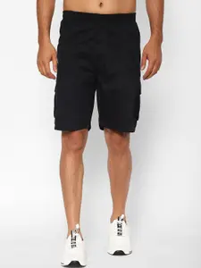 SAPPER Men Black Solid Regular Fit Sports Shorts