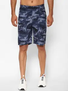 SAPPER Men Blue & Black Camouflage Print Regular Shorts